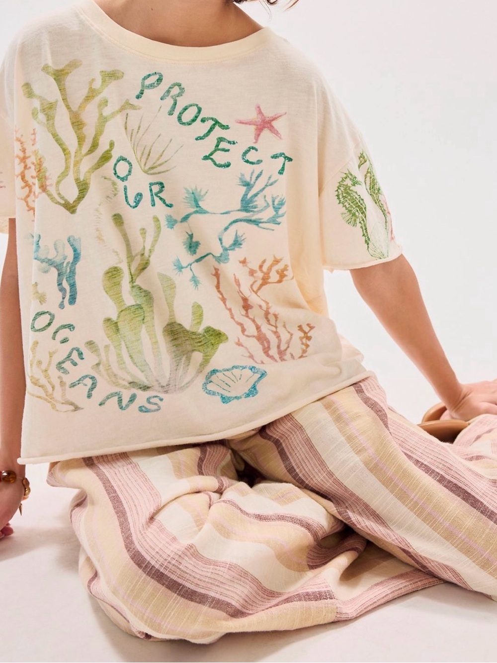 Protect Our Oceans Graphic Tee - Cream